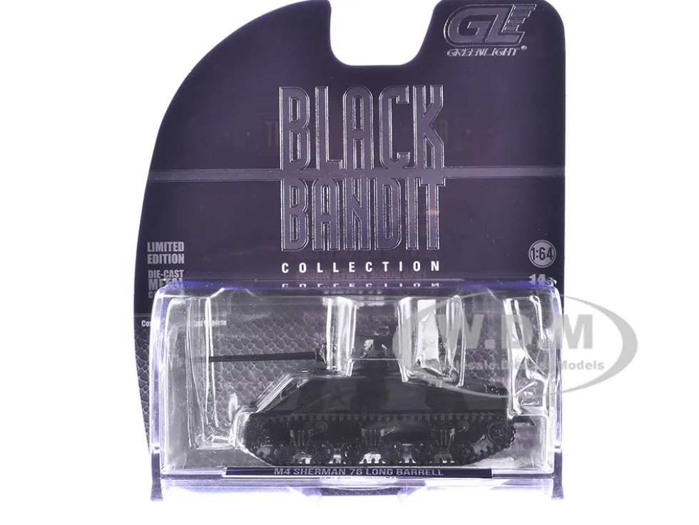 M4 Sherman 76 Long Barrell Tank Black Camouflage "Black Bandit" Series 30 1/64 Diecast Model Car by Greenlight