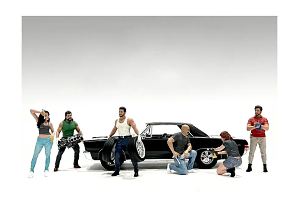 Muscle Mechanics 6 piece Figure Set for 1/24 Scale Models by American Diorama