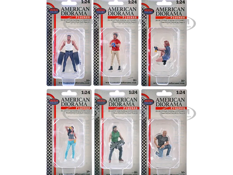 Muscle Mechanics 6 piece Figure Set for 1/24 Scale Models by American Diorama