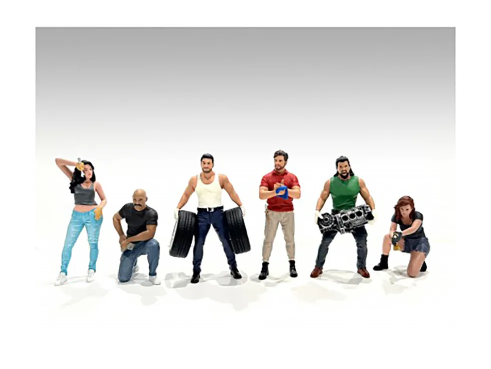 Muscle Mechanics 6 piece Figure Set for 1/18 Scale Models by American Diorama