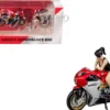 MV Agusta Superveloce 800 Motorcycle Red and Silver with Figure 1/64 Diecast Model by CM Model