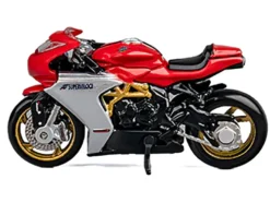 MV Agusta Superveloce 800 Motorcycle Red and Silver with Figure 1/64 Diecast Model by CM Model