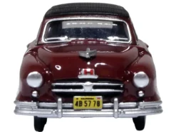 1950 Nash Rambler Custom Landau Convertible (Closed) Sunset Maroon with Black Top 1/87 (HO) Scale Diecast Model Car by Oxford Diecast