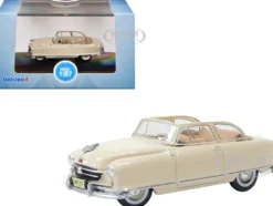 1950 Nash Rambler Custom Landau Convertible (Open) Champagne Ivory 1/87 (HO) Scale Diecast Model Car by Oxford Diecast