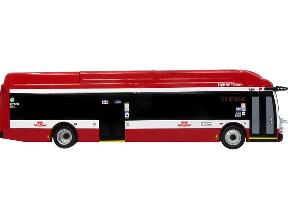 New Flyer Xcelsior Transit Bus Bank "TTC – Toronto Transit Commission" Red and White "The Bus & Motorcoach Collection" Limited Edition to 504 Pieces Worldwide 1/43 Model by Iconic Replicas
