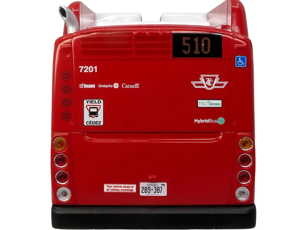 New Flyer Xcelsior Transit Bus Bank "TTC – Toronto Transit Commission" Red and White "The Bus & Motorcoach Collection" Limited Edition to 504 Pieces Worldwide 1/43 Model by Iconic Replicas