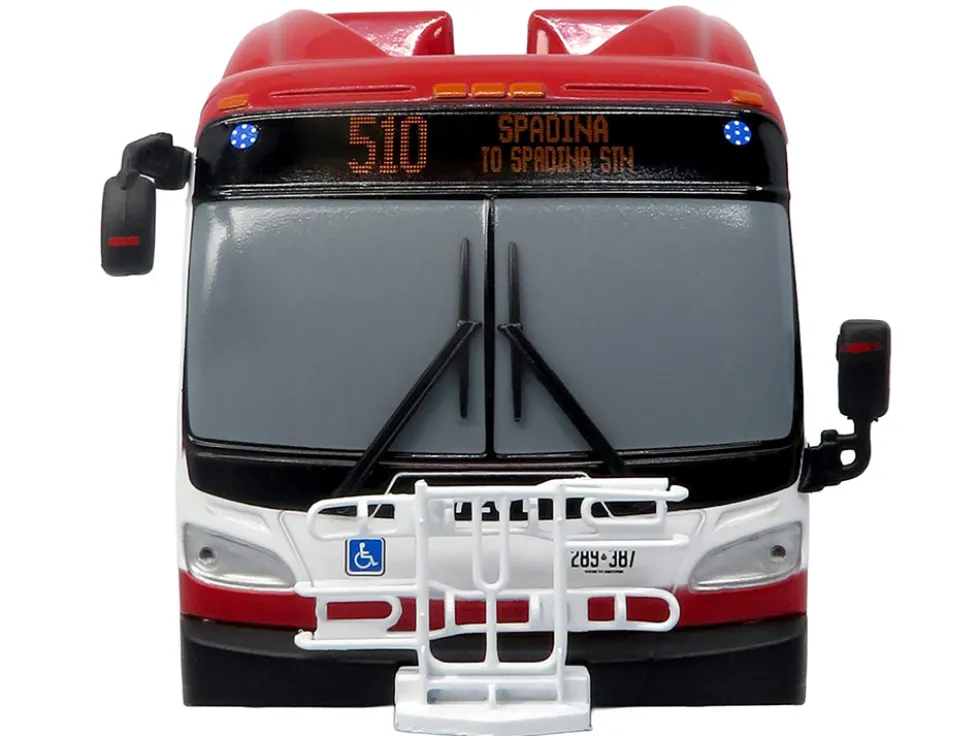 New Flyer Xcelsior Transit Bus Bank "TTC – Toronto Transit Commission" Red and White "The Bus & Motorcoach Collection" Limited Edition to 504 Pieces Worldwide 1/43 Model by Iconic Replicas