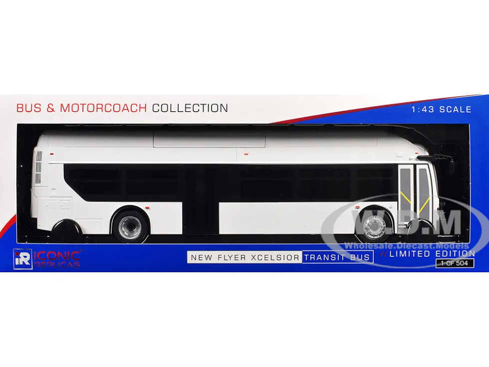 New Flyer Xcelsior Transit Bus Bank White "The Bus & Motorcoach Collection" Limited Edition to 504 Pieces Worldwide 1/43 Model by Iconic Replicas