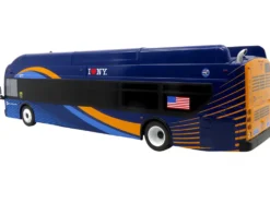 New Flyer Xcelsior Transit Bus Bank "MTA New York City" Blue with Graphics "The Bus & Motorcoach Collection" Limited Edition to 504 Pieces Worldwide 1/43 Model by Iconic Replicas