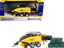 New Holland BigBaler 340 Plus Large Square Baler Yellow with Square Bales 1/32 Diecast Model by ERTL TOMY