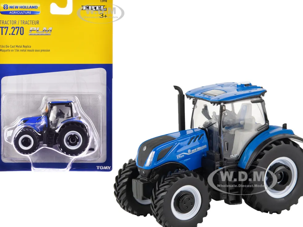 New Holland Genesis T7.270 PLM Tractor Blue "New Holland Agriculture" 1/64 Diecast Model by ERTL TOMY