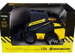 New Holland L334 Skid Steer Loader Yellow Dark Gray 1/16 Diecast Model ERTL TOMY 13932