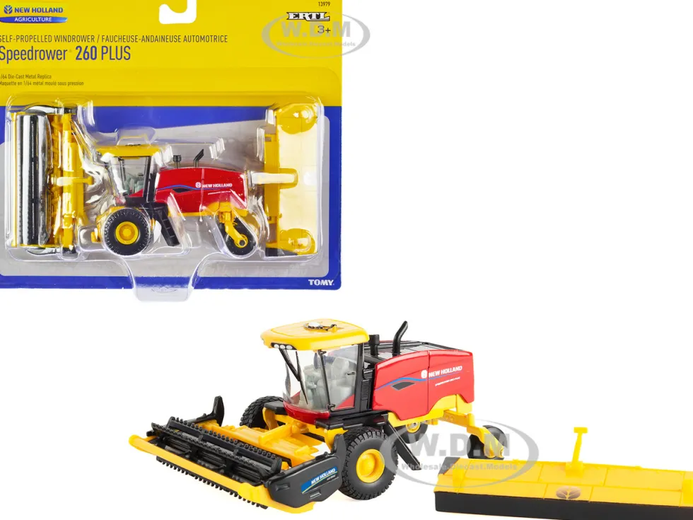 New Holland Speedrower 260 PLUS Self-Propelled Windrower Header Red Yellow 1/64 Diecast Model ERTL TOMY 13979