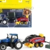 New Holland T8.380 Genesis Tractor Blue New Holland Big Baler 330 Red 3 Bales Set 3 pieces 1/64 Diecast Models ERTL TOMY 13948