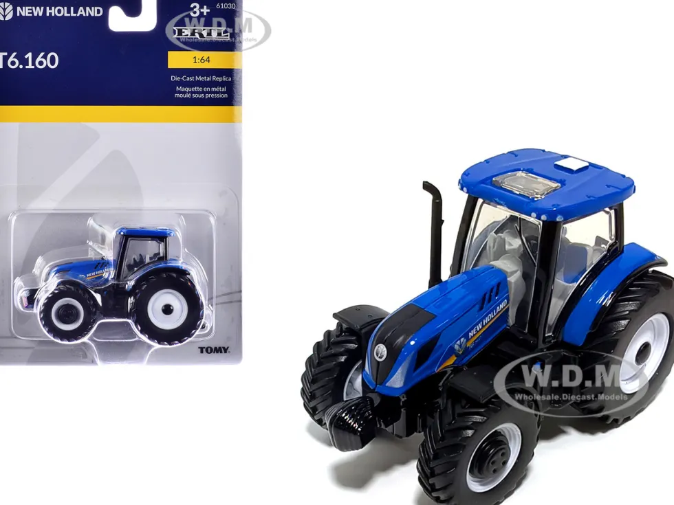 New Holland T6.160 Tractor Blue 1/64 Diecast Model by ERTL TOMY