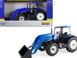 New Holland T6070 Tractor Loader Blue New Holland Agriculture Series 1/16 Diecast Model ERTL TOMY 13988