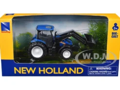 New Holland T6.175 Tractor with Front Loader Blue Diecast Model by New Ray