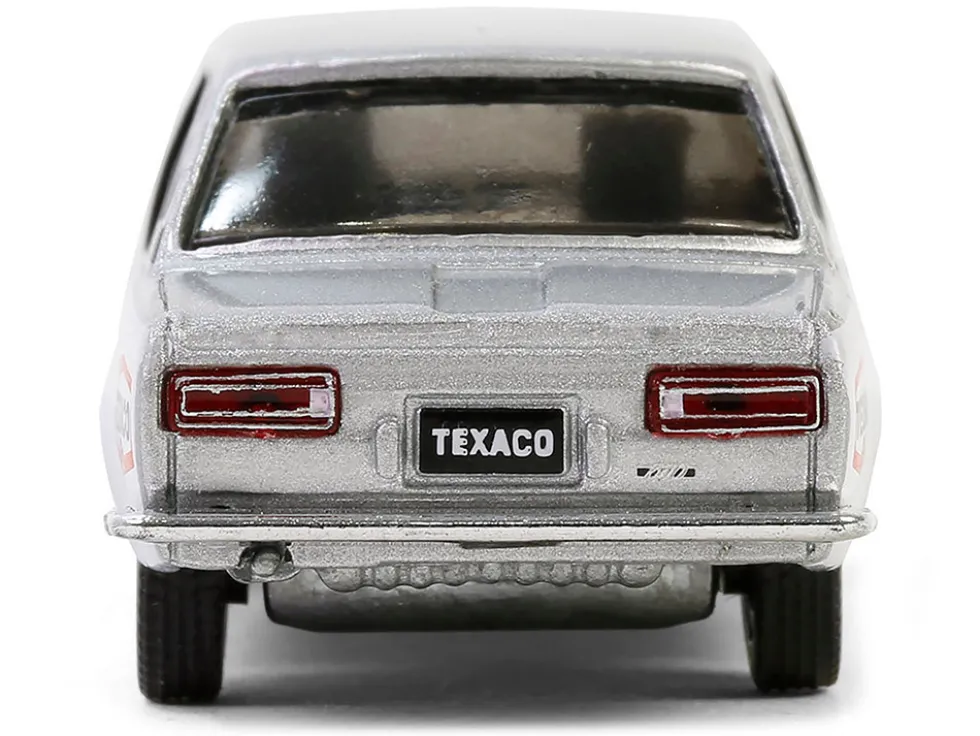 1970 Nissan Datsun 510 #28 "Texaco" Silver Metallic and White with Red Stripes "Texaco Special Edition" Series 1 1/64 Diecast Model Car by Greenlight