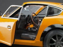 1970 Nissan Fairlady Z (S30) RHD (Right Hand Drive) Orange with Carbon Hood "Asian Collectibles" Series 1/18 Diecast Model Car by Sun Star