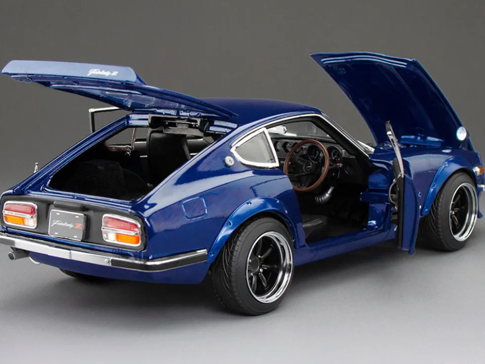 1970 Nissan Fairlady Z (S30) RHD (Right Hand Drive) Midnight Blue Metallic "Asian Collectibles" Series 1/18 Diecast Model Car by Sun Star