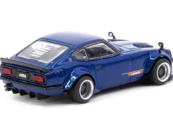 Nissan Fairlady Z S30 Widebody RHD (Right Hand Drive) "Designed by Jon Sibal" Blue Metallic "Global64" Series 1/64 Diecast Model Car by Tarmac Works
