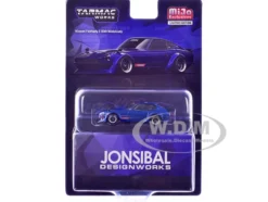 Nissan Fairlady Z S30 Widebody RHD (Right Hand Drive) "Designed by Jon Sibal" Blue Metallic "Global64" Series 1/64 Diecast Model Car by Tarmac Works