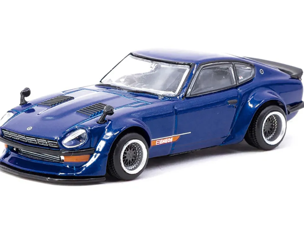 Nissan Fairlady Z S30 Widebody RHD (Right Hand Drive) "Designed by Jon Sibal" Blue Metallic "Global64" Series 1/64 Diecast Model Car by Tarmac Works