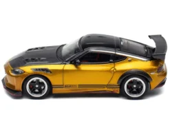 Nissan Fairlady Z Top Secret (RZ34) RHD (Right Hand Drive) Gold Metallic with Carbon Hood and Black Top 1/64 Diecast Model Car by Inno Models
