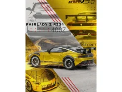 Nissan Fairlady Z Top Secret (RZ34) RHD (Right Hand Drive) Gold Metallic with Carbon Hood and Black Top 1/64 Diecast Model Car by Inno Models