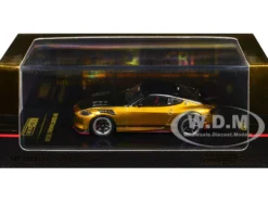 Nissan Fairlady Z Top Secret (RZ34) RHD (Right Hand Drive) Gold Metallic with Carbon Hood and Black Top 1/64 Diecast Model Car by Inno Models
