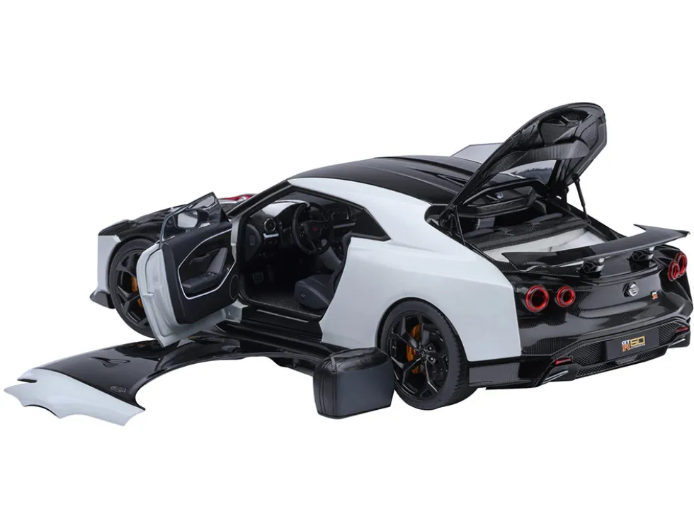 Nissan GT-R50 By ItalDesign Black and White Metallic 1/18 Model Car by Autoart