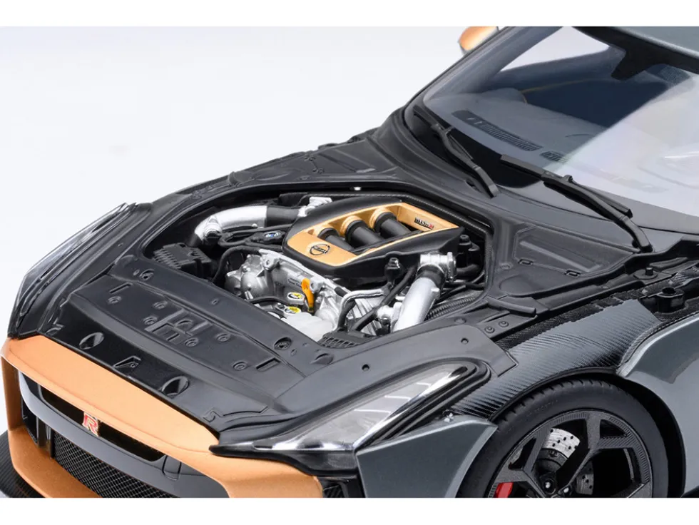 Nissan GT-R50 By ItalDesign "Goodwood Version" Liquid Kinetic Gray Metallic with Gold Accents 1/18 Model Car by Autoart