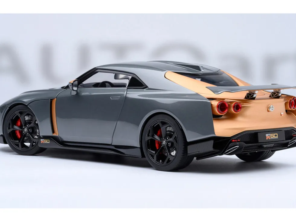 Nissan GT-R50 By ItalDesign "Goodwood Version" Liquid Kinetic Gray Metallic with Gold Accents 1/18 Model Car by Autoart