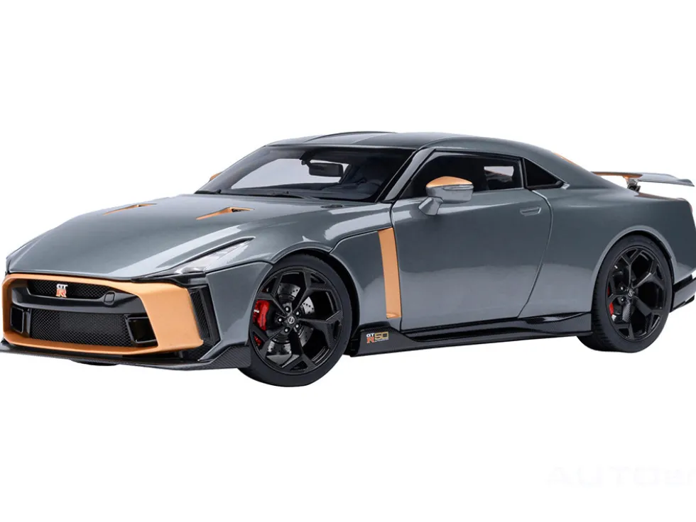 Nissan GT-R50 By ItalDesign "Goodwood Version" Liquid Kinetic Gray Metallic with Gold Accents 1/18 Model Car by Autoart