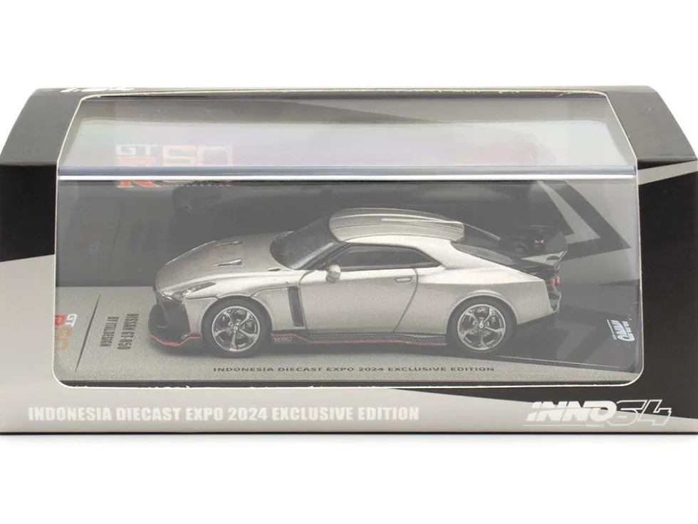 Nissan GT-R50 By ItalDesign Gray Metallic "Indonesia Diecast Expo 2024 Exclusive Edition" 1/64 Diecast Model Car by Inno Models