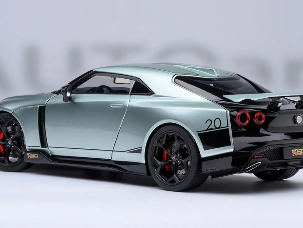 Nissan GT-R50 By ItalDesign Green Metallic and Black 1/18 Model Car by Autoart