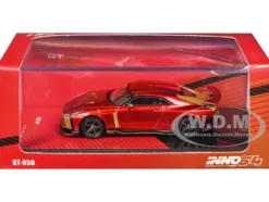 Nissan GT-R50 By ItalDesign Red Metallic with Gold Accents 1/64 Diecast Model Car by Inno Models