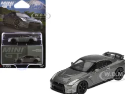 Nissan GT-R Nismo R35 CRS Version RHD (Right Hand Drive) Dark Metal Gray Metallic Limited Edition 1/64 Diecast Model Car by Mini GT