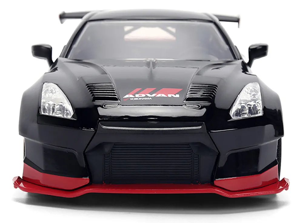 2009 Nissan GT-R (R35) Ben Sopra "Advan" Black and Red "JDM Tuners" Series 1/24 Diecast Model Car by Jada