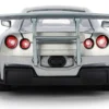 2009 Nissan GT-R (R35) Ben Sopra Brushed Metal with Black Top and Graphics and Mechagodzilla Diecast Figure "Godzilla" Franchise "Anime Hollywood Rides" Series 1/24 Diecast Model by Jada