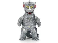 2009 Nissan GT-R (R35) Ben Sopra Brushed Metal with Black Top and Graphics and Mechagodzilla Diecast Figure