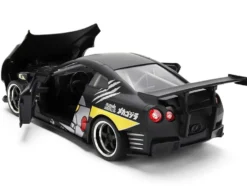 2009 Nissan GT-R (R35) Ben Sopra Matt Black with "Mechagodzilla" Graphics "Hollywood Rides" Series 1/24 Diecast Model Car by Jada