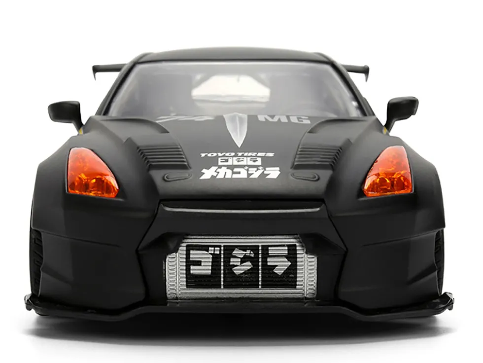 2009 Nissan GT-R (R35) Ben Sopra Matt Black with "Mechagodzilla" Graphics "Hollywood Rides" Series 1/24 Diecast Model Car by Jada