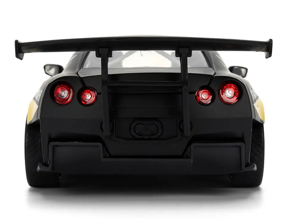 2009 Nissan GT-R (R35) Ben Sopra Matt Black with "Mechagodzilla" Graphics "Hollywood Rides" Series 1/24 Diecast Model Car by Jada