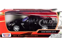 2008 Nissan GT-R R-35 Glossy Black 1/24 Diecast Model Car Motormax 73384