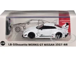 Nissan 35GT-RR "LB-Silhouette Works GT" RHD (Right Hand Drive) White with Extra Wheels 1/64 Diecast Model Car by CM Model