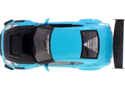 2023 Nissan GT-R (R35) Liberty Walk Body Kit 2.0 RHD (Right Hand Drive) Baby Blue with Carbon Hood 1/18 Diecast Model Car by Solido