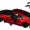 Nissan GT-R (R35) Liberty Walk Body Kit 2.0 RHD (Right Hand Drive) Red Metallic with Carbon Hood "Pink Slips" Series 1/18 Diecast Model Car by Jada