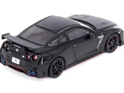 Nissan GT-R (R35) Nismo RHD (Right Hand Drive) Nismo Black with Carbon Hood and Top 1/64 Diecast Model Car by Inno Models