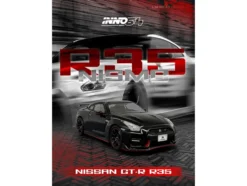Nissan GT-R (R35) Nismo RHD (Right Hand Drive) Nismo Black with Carbon Hood and Top 1/64 Diecast Model Car by Inno Models